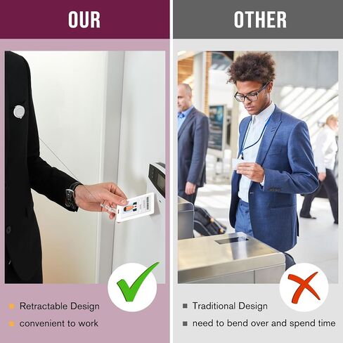 200 Pcs Retractable Badge Reels Bulk Retractable Badge Holders with Clips ID Badge Holder Key Ring Clip for Office Worker Students Teachers Doctor Nurse Name ID Card Holder Key Card (Black) in Saudi Arabia