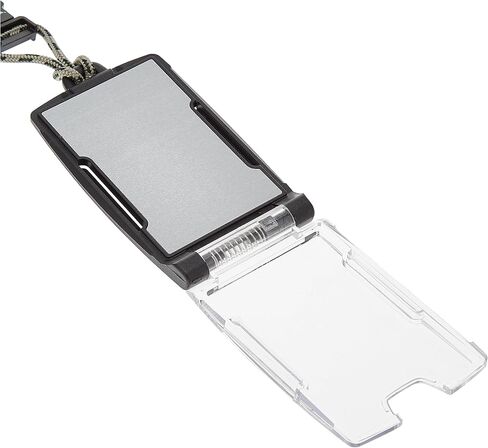 EK USA FIPS 201 One Hander ID Card Holder with Lanyard, Secure Badge Holder for CAC Card, 2 sided – Pewter in Saudi Arabia