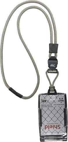EK USA FIPS 201 One Hander ID Card Holder with Lanyard, Secure Badge Holder for CAC Card, 2 sided – Pewter in Saudi Arabia
