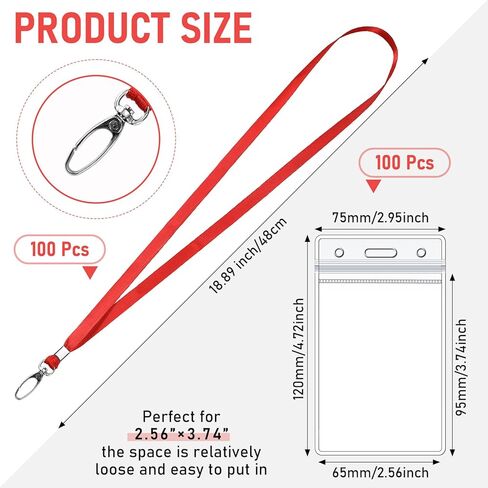100 مجموعة من الحبال ذات الألوان الصلبة مع حامل شارة الهوية، حبال الرحلات البحرية المتينة مع حامل شارة الهوية المقاومة للماء، حامل شارات الاسم مع حبال للكبار والأطفال، بطاقات الهوية المدرسية (أسود) in Kuwait