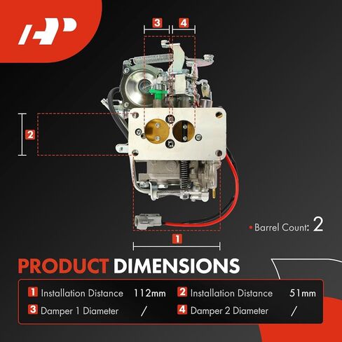 مكربن ​​A-Premium 2 برميل متوافق مع Toyota Corolla 1987 1988 1989 1990 1991 1.6L، استبدال #2110016540، خنق كهربائي in Saudi Arabia