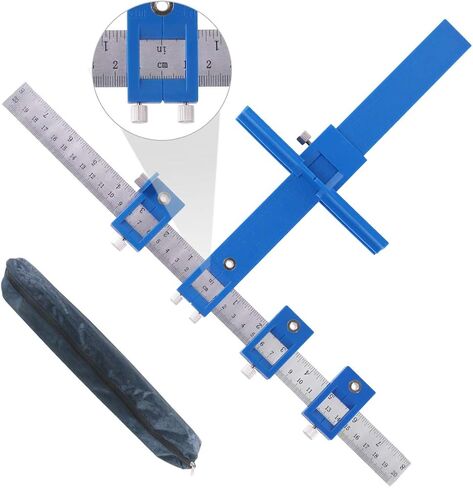 Hilitchi Drill Punch Locator, Adjustable Cabinet Hardware Jig Woodworking Drilling Dowelling Tool For Handles Knobs on Doors Drawer Pull with Inch and Metric Units in Saudi Arabia
