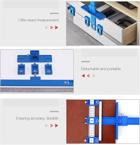 Hilitchi Drill Punch Locator, Adjustable Cabinet Hardware Jig Woodworking Drilling Dowelling Tool For Handles Knobs on Doors Drawer Pull with Inch and Metric Units in Saudi Arabia