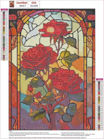 MXJSUA 5D Stainless Glass Rose Flower Diamond Art Painting Kits for Adults, DIY Diamond Art Kits for Beginners Gem Art Craft Kits Home Wall Decor Gift 12x16 Inch in Saudi Arabia