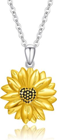 Sunflower Necklace for Women Girls 925 Sterling Silver You Are My Sunshine Necklace Flower Necklace Sun Necklace Sunflower Jewelry Gift for Women Girls Sunflower Lovers in Saudi Arabia