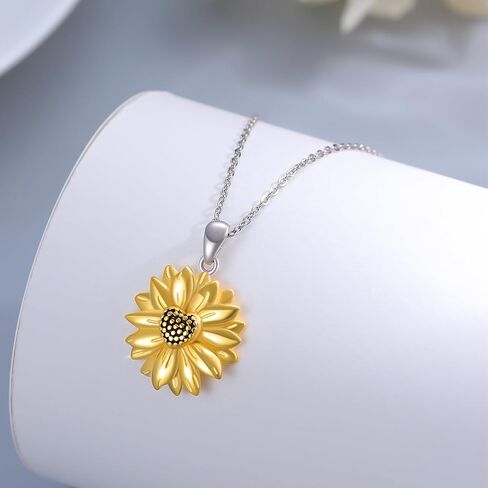 Sunflower Necklace for Women Girls 925 Sterling Silver You Are My Sunshine Necklace Flower Necklace Sun Necklace Sunflower Jewelry Gift for Women Girls Sunflower Lovers in Saudi Arabia