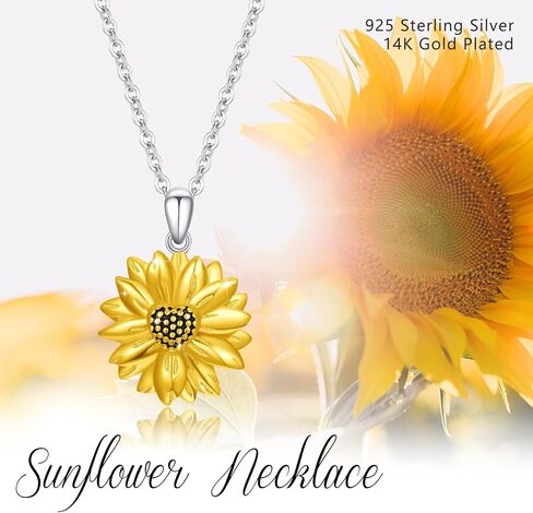Sunflower Necklace for Women Girls 925 Sterling Silver You Are My Sunshine Necklace Flower Necklace Sun Necklace Sunflower Jewelry Gift for Women Girls Sunflower Lovers in Saudi Arabia