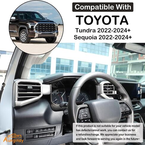 Dashboard Meter Frame Cover Trim Fit Toyot@a Tundra/Sequoia 2022 2023 2024 Car Center Console Dash Board Frame Dashboard Instrument Panel Protection Cover Decorative ABS Interior Accessories in Kuwait