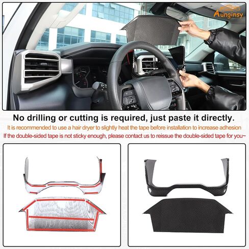 Dashboard Meter Frame Cover Trim Fit Toyot@a Tundra/Sequoia 2022 2023 2024 Car Center Console Dash Board Frame Dashboard Instrument Panel Protection Cover Decorative ABS Interior Accessories in Kuwait