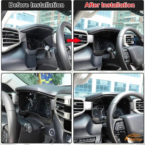 Dashboard Meter Frame Cover Trim Fit Toyot@a Tundra/Sequoia 2022 2023 2024 Car Center Console Dash Board Frame Dashboard Instrument Panel Protection Cover Decorative ABS Interior Accessories in Kuwait