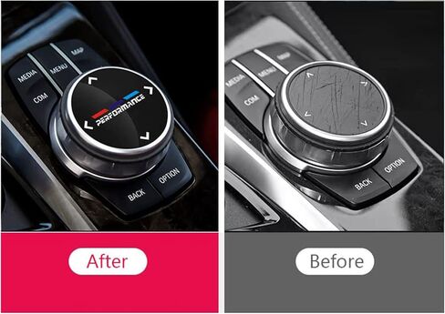 وحدة التحكم المركزية الداخلية iDrive وحدة تحكم الوسائط المتعددة مقبض غطاء الزخارف ملصقات متوافقة مع 1 2 3 4 5 6 7 سلسلة X3 X4 X5 X6 F01 F07 F10 F11 F15 F16 F20 F25 (45 مم) in Kuwait