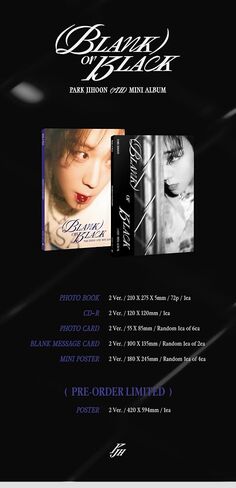 Park JI Hoon - Blank or Black (7th Mini Album) CD+Folded Poster (Veiled Black ver. / CD Only, No Poster) in Saudi Arabia