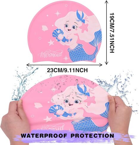 Swimming Caps, Long Hair Swimming Cap, Silicone Swim Cap,Caps for Kids 6-14 in Saudi Arabia