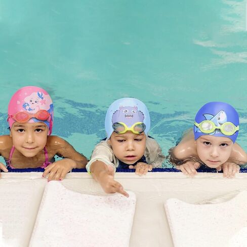 Swimming Caps, Long Hair Swimming Cap, Silicone Swim Cap,Caps for Kids 6-14 in Saudi Arabia