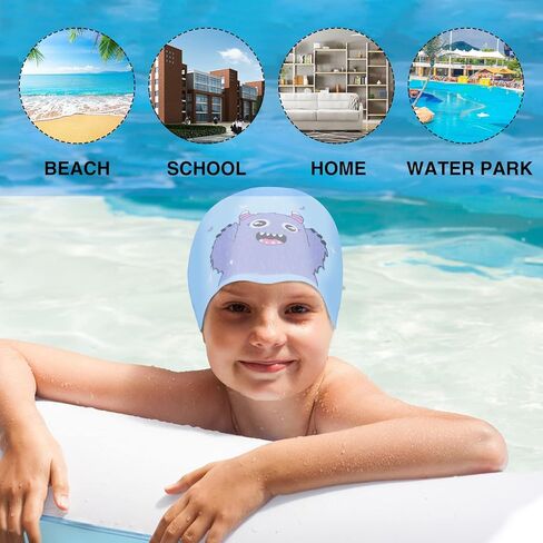 Swimming Caps, Long Hair Swimming Cap, Silicone Swim Cap,Caps for Kids 6-14 in Saudi Arabia