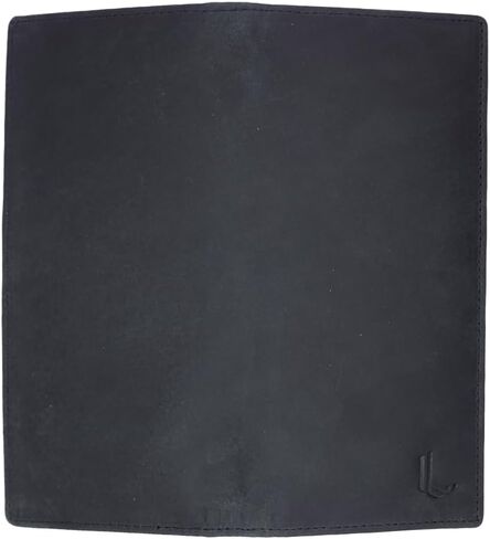 Real Leather Long Wallet for Men & Women Slim 2 ID Window RFID Blocking Credit Card Holder Genuine Leather, Black in Saudi Arabia