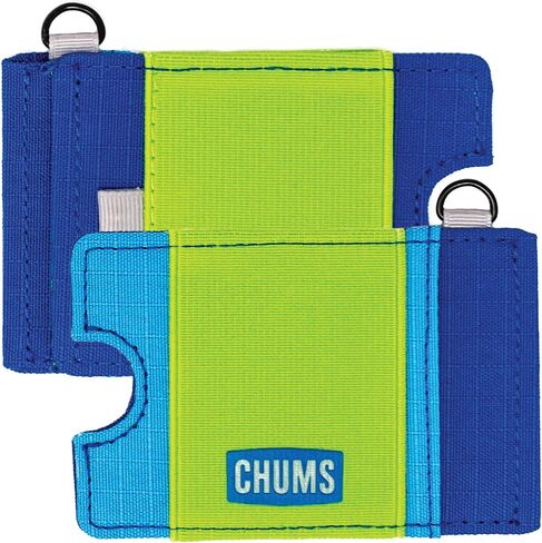 محفظة Chums Bandit Lo-Pro Minimalist - محفظة RFID مدمجة مع حلقة مفاتيح وحزام مطاطي للنقود (زيتوني/أزرق مخضر/معجون) in Kuwait
