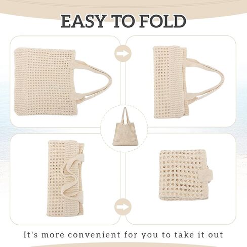 KUANG! Womens Large Tote Bags Shoulder Handbags Knit Hobo Purse for Beach Crocheted Tote Bag in Saudi Arabia