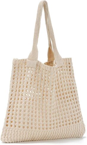 KUANG! Womens Large Tote Bags Shoulder Handbags Knit Hobo Purse for Beach Crocheted Tote Bag in Saudi Arabia