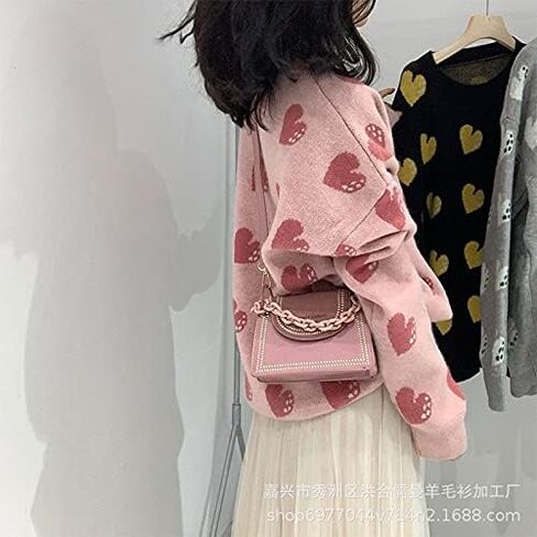 ملابس Kawaii الحب سترة طويلة المرأة البلوز الخريف لطيف الحلو متماسكة سترة علوية in Saudi Arabia