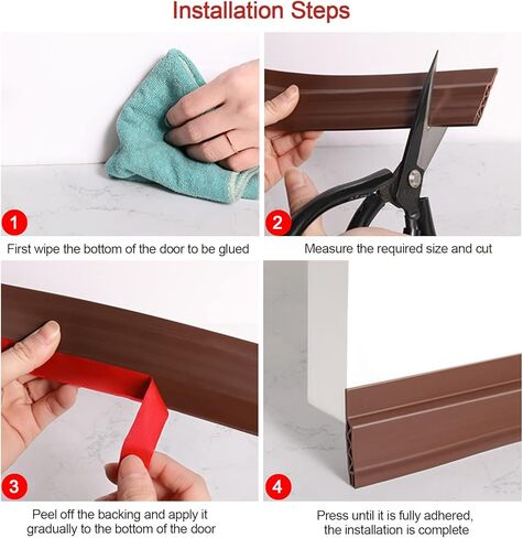 سدادة مسودة الباب، سدادة ذاتية اللصق أسفل الباب لأسفل الباب، حاجز الباب للفئران والحشرات، سدادة الضوضاء، حشو فجوة الباب، عازل للصوت، تجريد الطقس 47 بوصة، أبيض in Kuwait