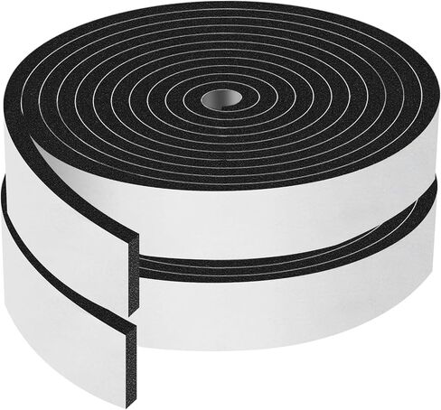 Foam Weather Stripping Door Seal Strip Insulation Tape Roll for Insulating Door Frame, Self Adhesive,Soundproofing Weatherstrip,Air Conditioning Seal Strip 1 in W x 1/5 in T, 2 Rolls Total 13FT in Saudi Arabia