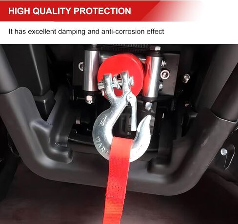 1 PC Car Rubber Winch Stopper Truck UTV ATV Winch Cable Hook Stopper with Stainless Steel Screws and Nuts,Modification Accessory Shock Absorbent, Prevent Pulling Bounce and Abrasion (Black) in Saudi Arabia