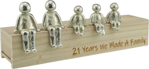21st Anniversary Idea - 21 Years We Made A Family Metal Ornament - Choose Your Family Combination (3 Children) in Saudi Arabia