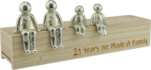 21st Anniversary Idea - 21 Years We Made A Family Metal Ornament - Choose Your Family Combination (3 Children) in Saudi Arabia