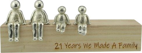 21st Anniversary Idea - 21 Years We Made A Family Metal Ornament - Choose Your Family Combination (3 Children) in Saudi Arabia