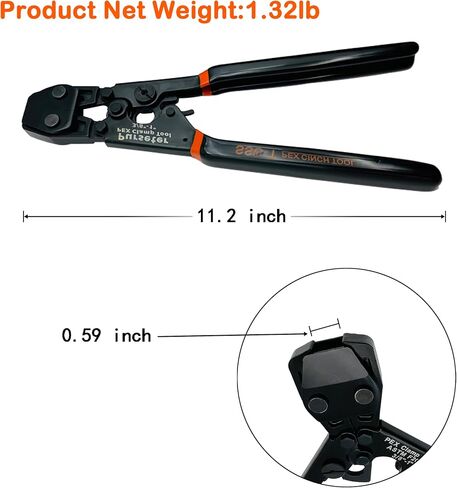 PEX Pipe Clamp Cinch Tool Crimping Tool Crimper for Stainless Steel Clamps from 3/8-inch to 1-inch with 1/2-inch 20PCS and 3/4-inch 10PCS SS PEX Clamps (Plastic Box Package) in Saudi Arabia