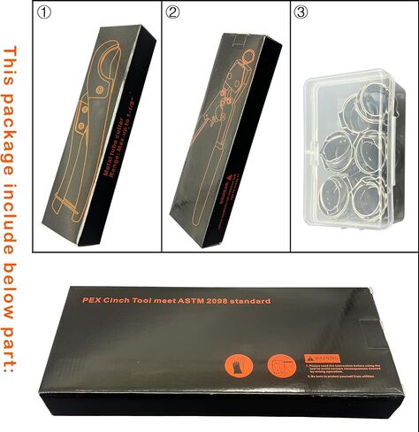PEX Pipe Clamp Cinch Tool Crimping Tool Crimper for Stainless Steel Clamps from 3/8-inch to 1-inch with 1/2-inch 20PCS and 3/4-inch 10PCS SS PEX Clamps (Plastic Box Package) in Saudi Arabia
