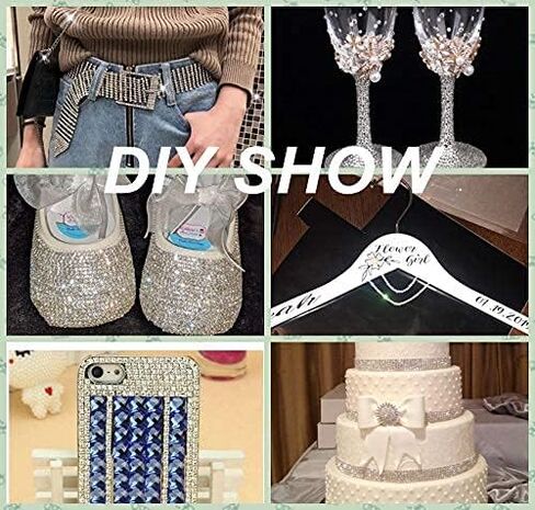 10 ياردات 2 مم من حجر الراين الكريستالي سلسلة ألماس، سلسلة زخرفية قريبة من حجر الراين الفضي من حجر الراين للحرف اليدوية، الخياطة، المجوهرات، ملابس الزفاف DIY الديكور (فضي) in Kuwait