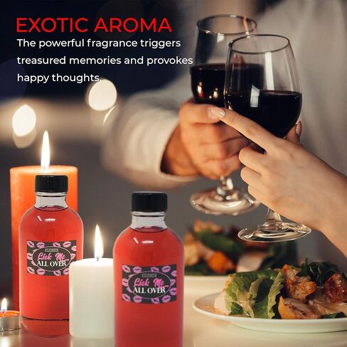 زيت عطري Lick Me All Over زيت طبيعي معطر حلو - زيت عطري عالي الجودة بسعر معقول - زجاجات بوسطن الزجاجية الشفافة مع غطاء أسود - (لفة 1/2 أونصة) in Kuwait