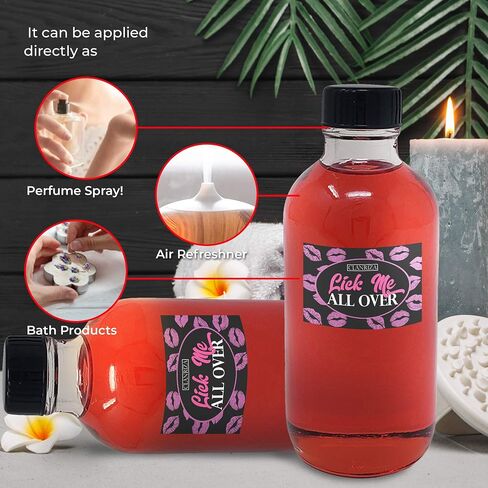 زيت عطري Lick Me All Over زيت طبيعي معطر حلو - زيت عطري عالي الجودة بسعر معقول - زجاجات بوسطن الزجاجية الشفافة مع غطاء أسود - (لفة 1/2 أونصة) in Kuwait