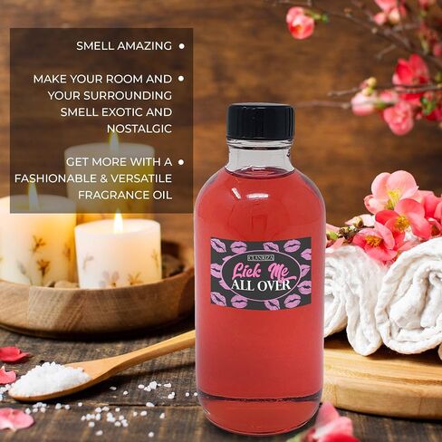 زيت عطري Lick Me All Over زيت طبيعي معطر حلو - زيت عطري عالي الجودة بسعر معقول - زجاجات بوسطن الزجاجية الشفافة مع غطاء أسود - (لفة 1/2 أونصة) in Kuwait