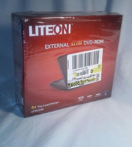 Lite-On eTDU108 DVD-ROM خارجي رفيع (أسود) in Kuwait