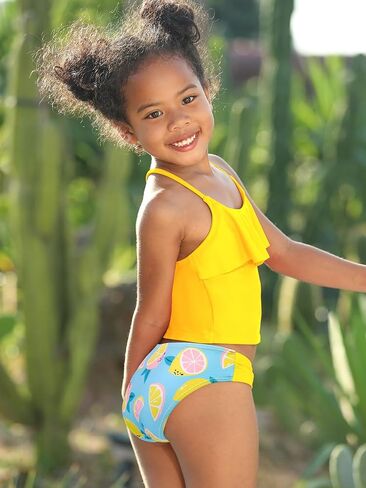 SHEKINI الفتيات Tankini الأزهار الطباعة مايوه بيكيني كشكش انتفض عالية الخصر قطعتين المايوه in Saudi Arabia