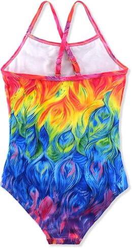 Girls One Piece Swimsuit Quick Dry Beach Suit Kids Colorful Swimwear 2-8Years in Saudi Arabia