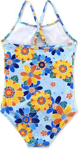 Girls One Piece Swimsuit Quick Dry Beach Suit Kids Colorful Swimwear 2-8Years in Saudi Arabia