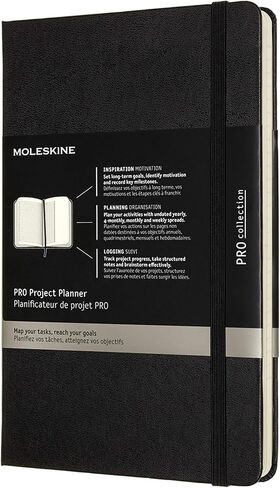 Moleskine PRO Project Planner، غلاف صلب، مقاس XL (7.5 بوصة × 9.5 بوصة)، أسود، 288 صفحة in Saudi Arabia
