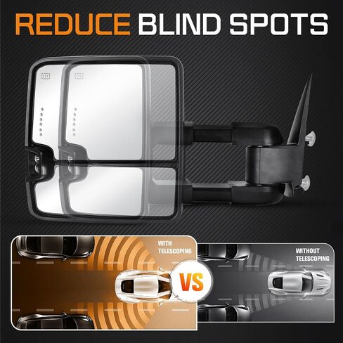 Towing Mirrors Rear View Mirrors fit for 2007-2017 Toyota Tundra, 2008-2017 Toyota Sequoia Power Control Heated Side Mirror in Saudi Arabia
