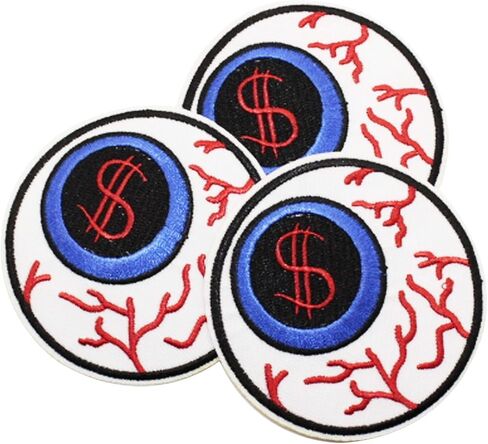 U-Sky Iron on Patch for Clothes, 3pcs Counting Money Iron-on Patches for Vest/Jackets, Sew-on Appliques for Backpacks/Caps/Jeans to Cover Rip/Logo, Size: 3.3x2.5 inch in Saudi Arabia