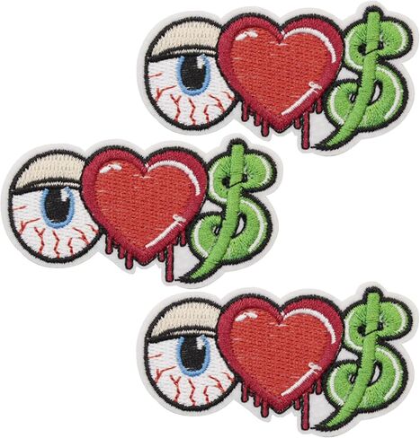 U-Sky Iron on Patch for Clothes, 3pcs Counting Money Iron-on Patches for Vest/Jackets, Sew-on Appliques for Backpacks/Caps/Jeans to Cover Rip/Logo, Size: 3.3x2.5 inch in Saudi Arabia