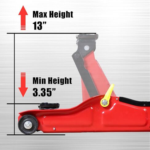 Jack Boss Hydraulic Floor Jack 2 Ton 4,400 Lbs Car Lift Portable Trolley Low Profile Jack for Cars Automotive Sedans, Plastic case, Red in Saudi Arabia