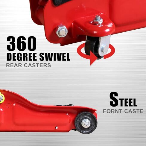 Jack Boss Hydraulic Floor Jack 2 Ton 4,400 Lbs Car Lift Portable Trolley Low Profile Jack for Cars Automotive Sedans, Plastic case, Red in Saudi Arabia