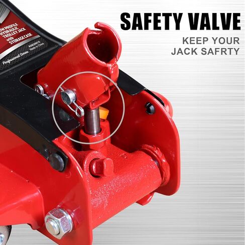 Jack Boss Hydraulic Floor Jack 2 Ton 4,400 Lbs Car Lift Portable Trolley Low Profile Jack for Cars Automotive Sedans, Plastic case, Red in Saudi Arabia