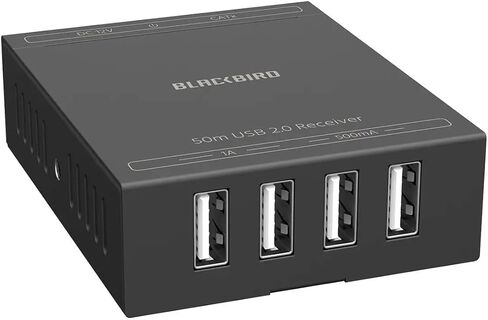 موسع Monoprice Blackbird 4-Port USB 2.0 فوق Cat5e/Cat6-50 مترًا (164 قدمًا) التوصيل والتشغيل، بدون محرك، يدعم ما يصل إلى 480 ميجابت في الثانية، لنظام التشغيل Windows وMacOS وAndroid وLinux in Saudi Arabia