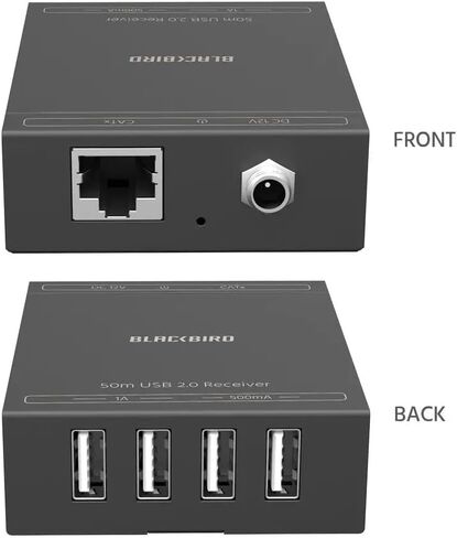 موسع Monoprice Blackbird 4-Port USB 2.0 فوق Cat5e/Cat6-50 مترًا (164 قدمًا) التوصيل والتشغيل، بدون محرك، يدعم ما يصل إلى 480 ميجابت في الثانية، لنظام التشغيل Windows وMacOS وAndroid وLinux in Saudi Arabia