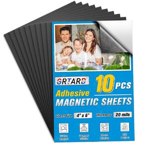 GRTARD 10Pcs Magnetic Sheets with Adhesive Backing Cut Magnetic Sheet and Customized Flexible Self Adhesive Magnet Paper Sheets for Craft and DIY Magnetic Paper-4" x 6" in Kuwait